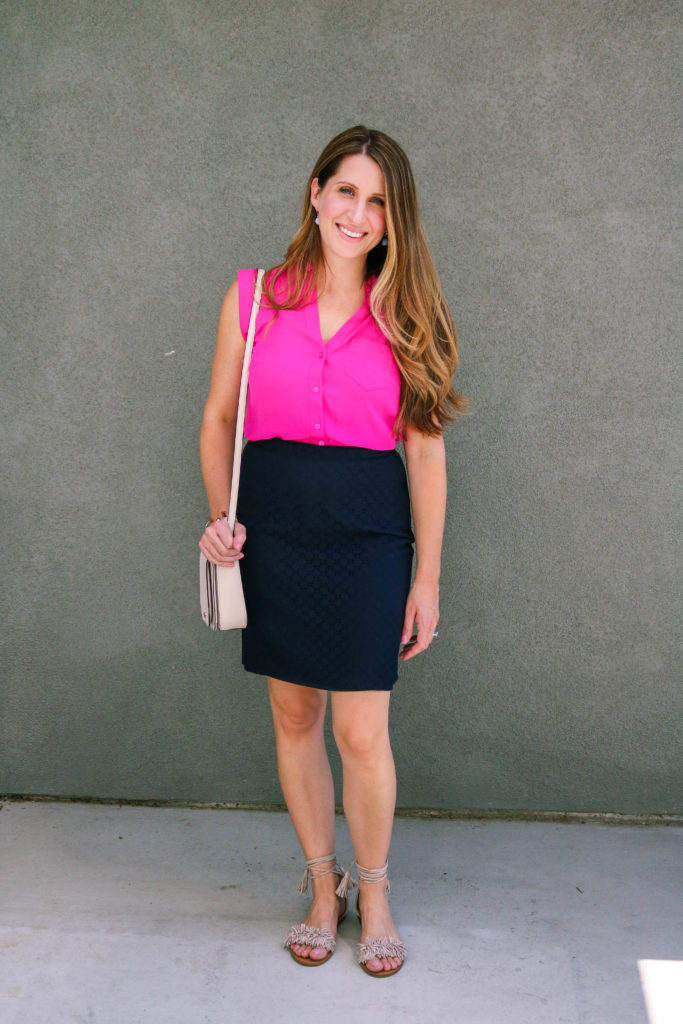 Hot Pink & Navy Outfit – She Knows Chic